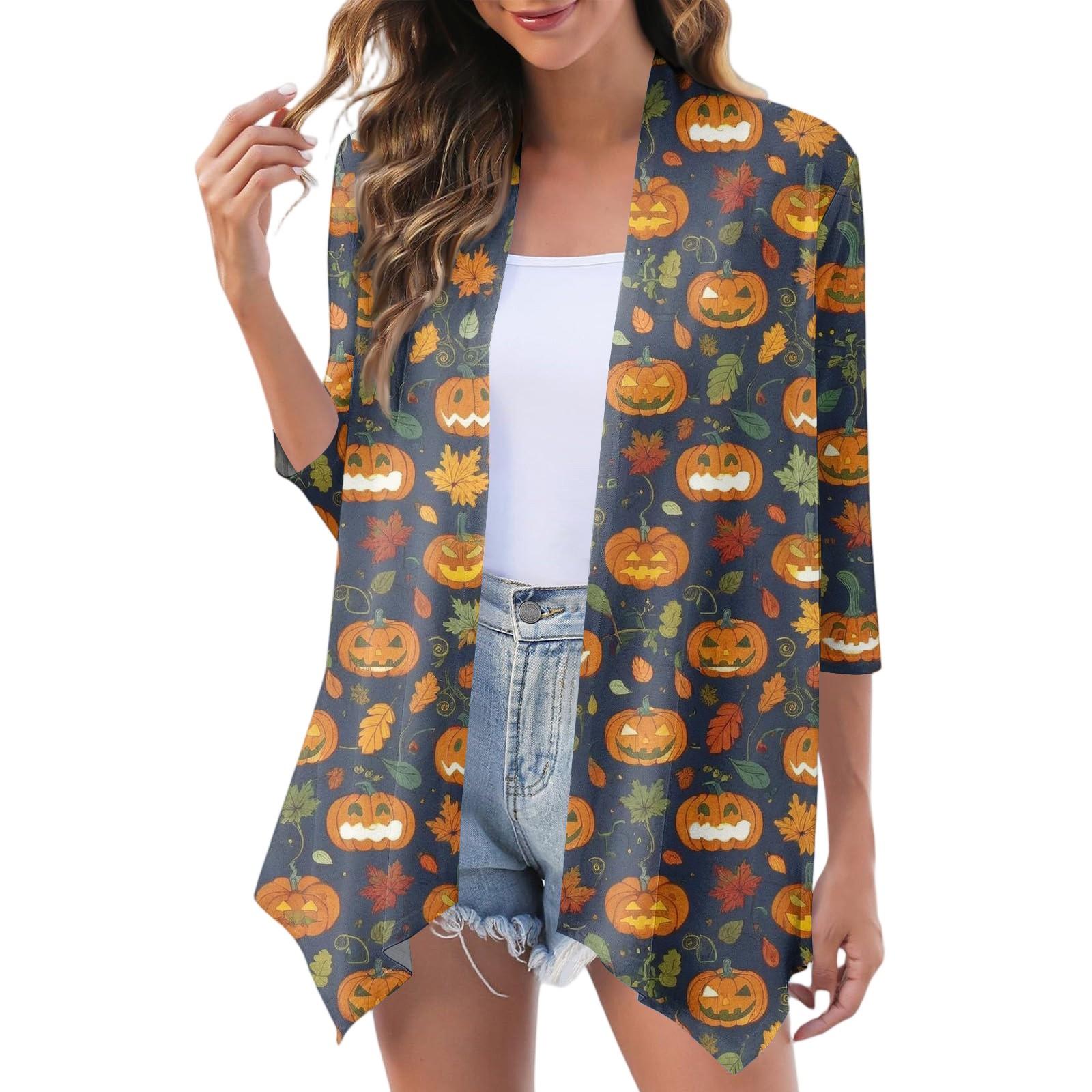 

Women s Fashion Casual Cozy Halloween Cardigan Jacket XL шафрановий