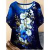 Summer Women's Casual Fashion Creative Casual Daily T-shirt Loose Casual T-shirt 3D Digital Color Printed T-shirt