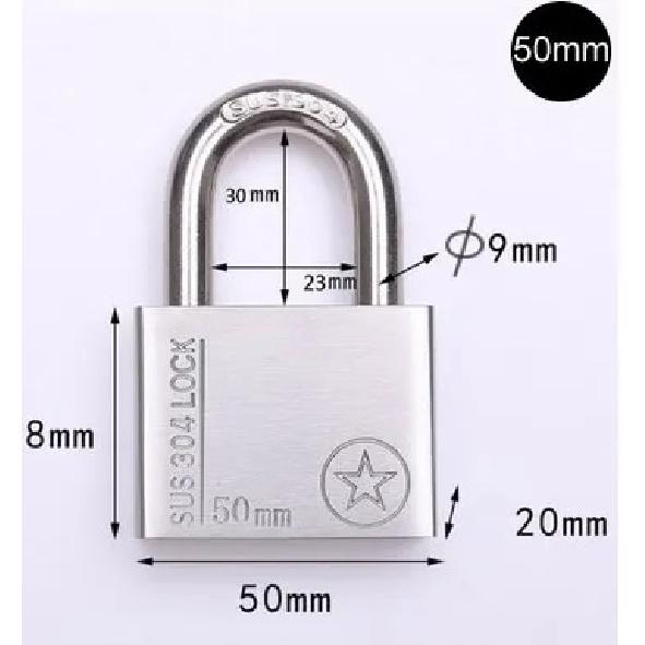 Factory Outlets Stainless Steel 304 Outdoor Padlock Waterproof Anti-rust Anti-theft Corrosion-resistant Ocean Ships Outdoor