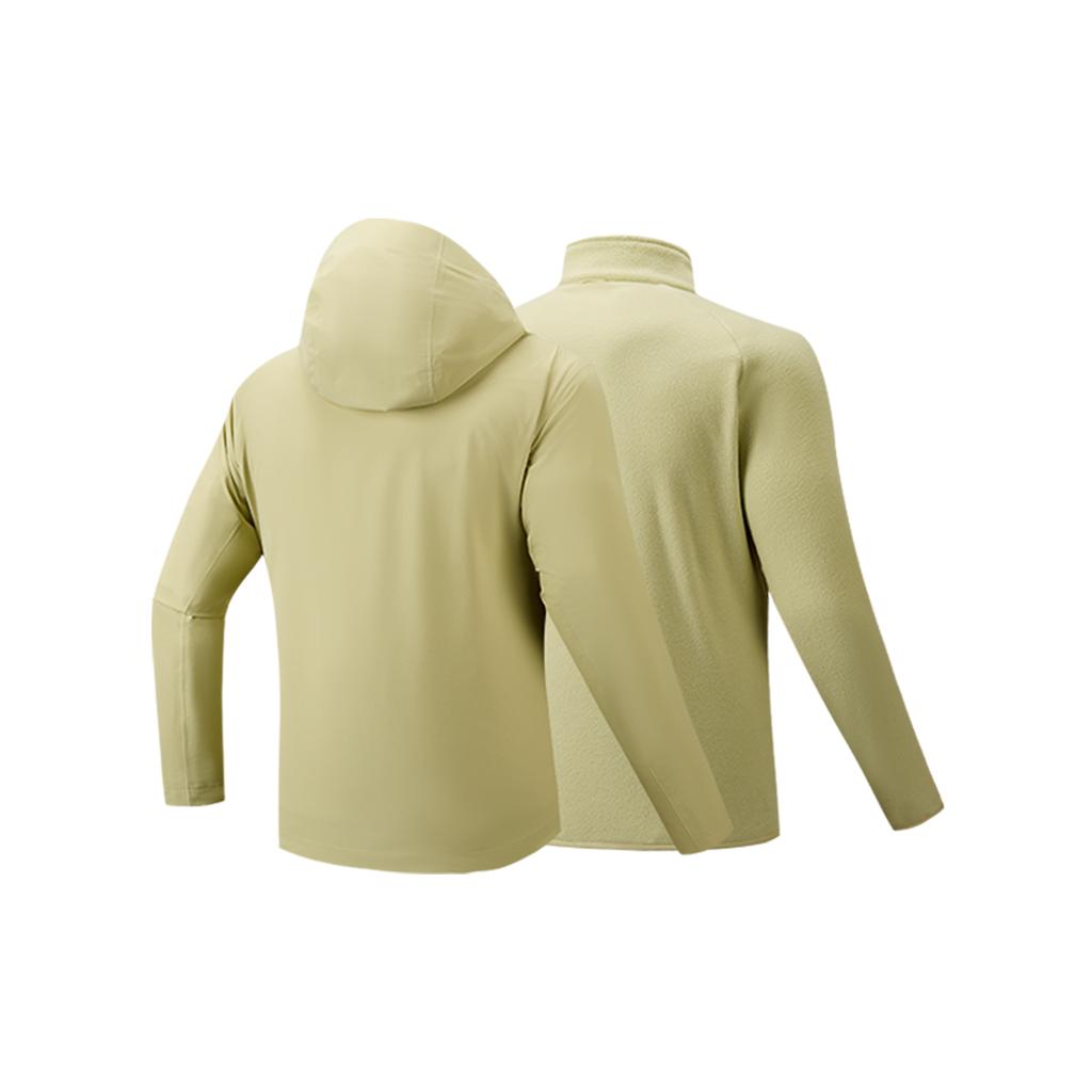 Anta Thermal, Waterproof, Windproof Windbreaker Jacket Men's Two Piece Set Paulownia Flower Yellow Green 952546614-2
