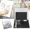 32Pcs Sketch Pencil Set Beginner Painting Tool Art Supplies with Iron Storage BoxBlack No.1