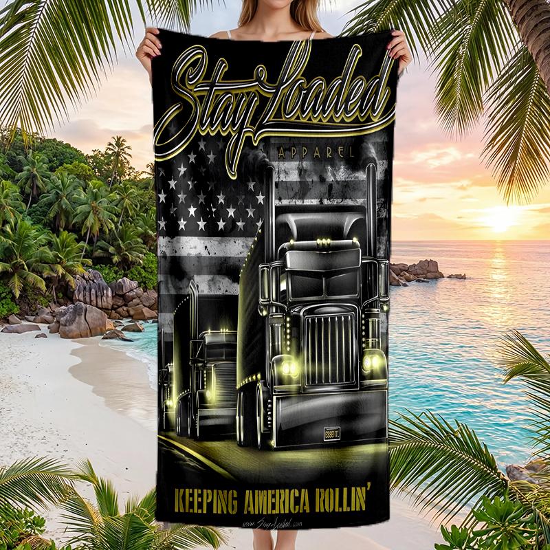Truck Driver Fashion Beach Towel: Ideal for Summer Adventures Soft, absorbent and quick drying suitable for swimming and bathing