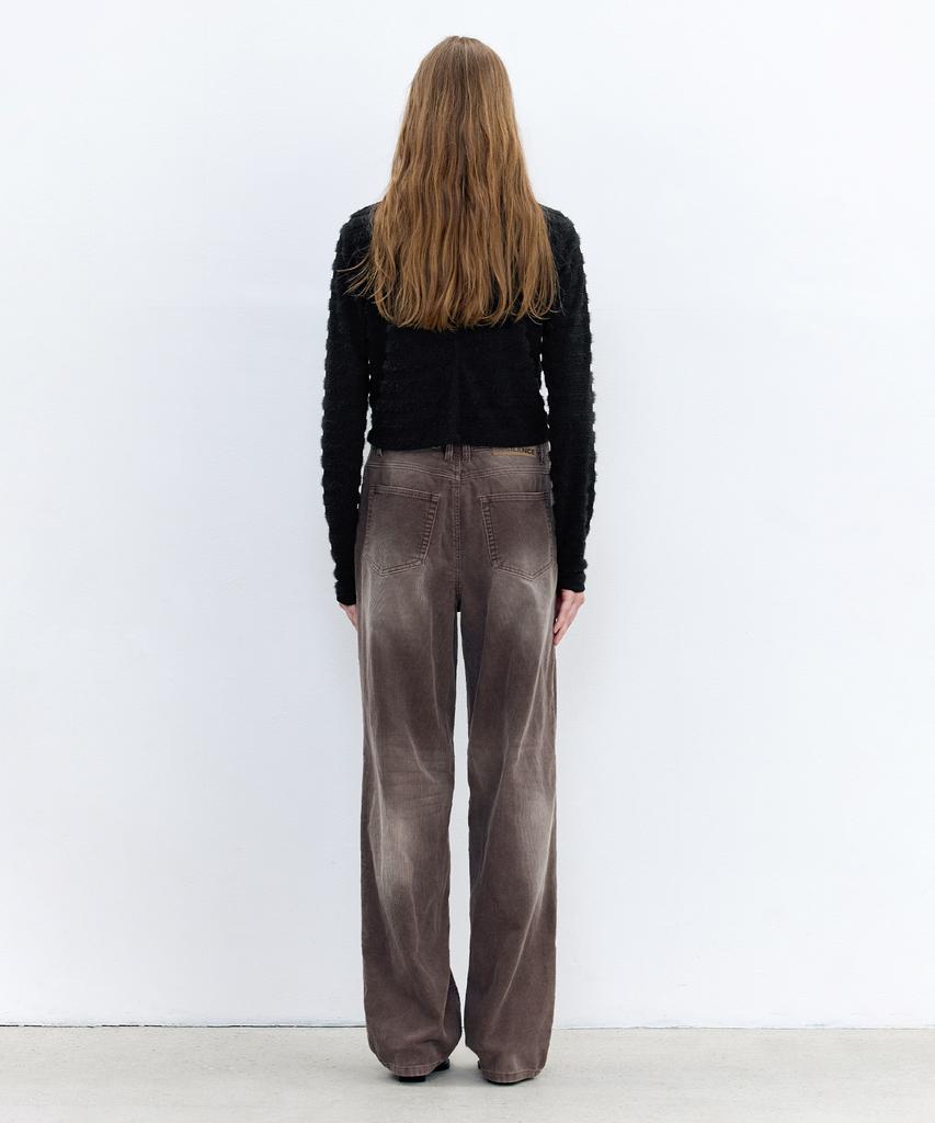 INSILENCE WOMEN Washed Corduroy Pants Brown