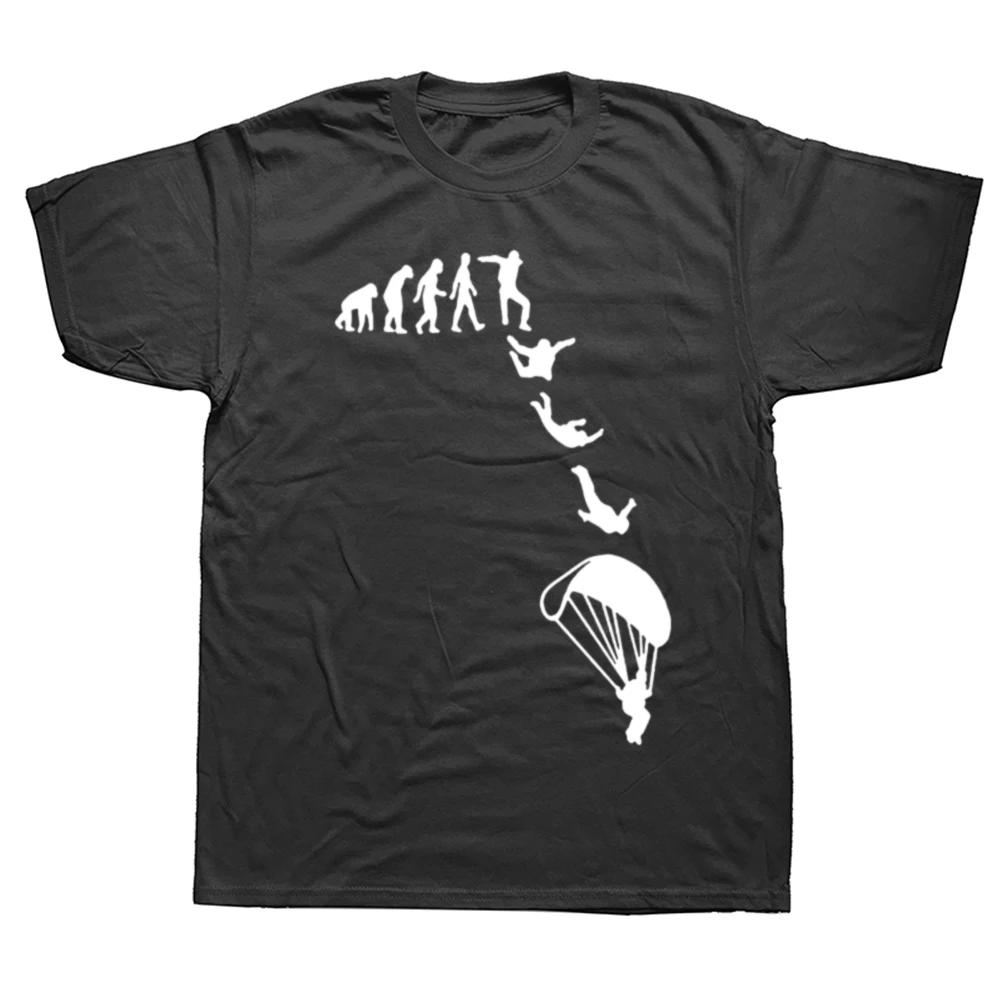 Vinage Skydiving Skydive Sky Diver Paragliding Parachu Paraglider T Shirts Streetwear Short Sleeve Birthday Gifts Tshirt Men