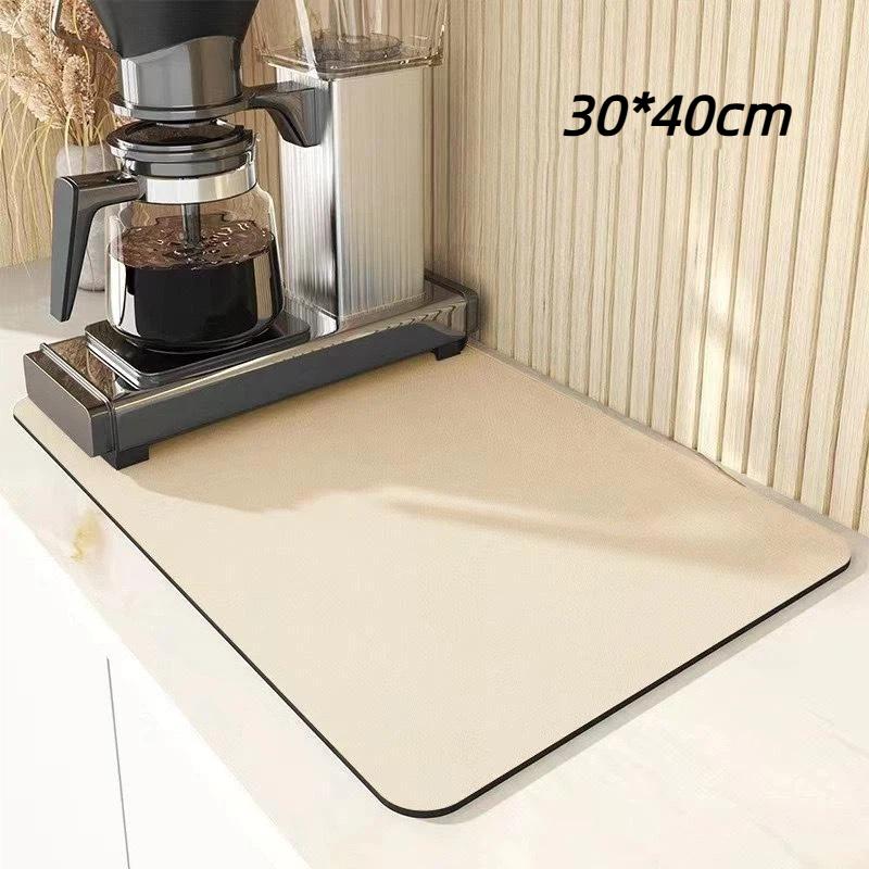 Super Absorbent Impermeable Kitchen Drainage Mat Heat Insulation Non Slip Dish Drying Pad For Tableware