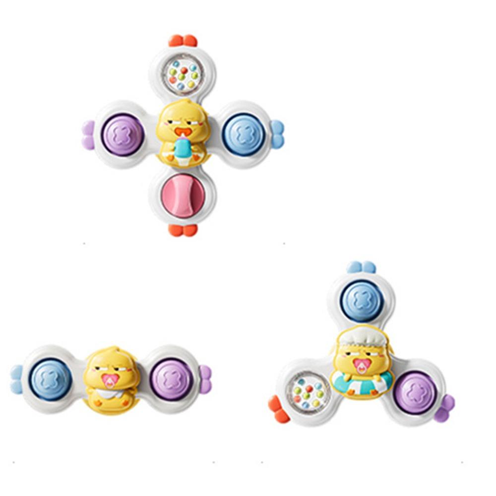 3Pcs/Set Rotating Rattle Suction Cup Spinner Toys Cartoon Animal Spinner Children Gift