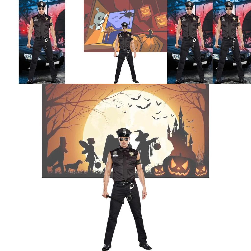 Game Theme Halloween Costume For Men With Polyester Material For Stage Performance