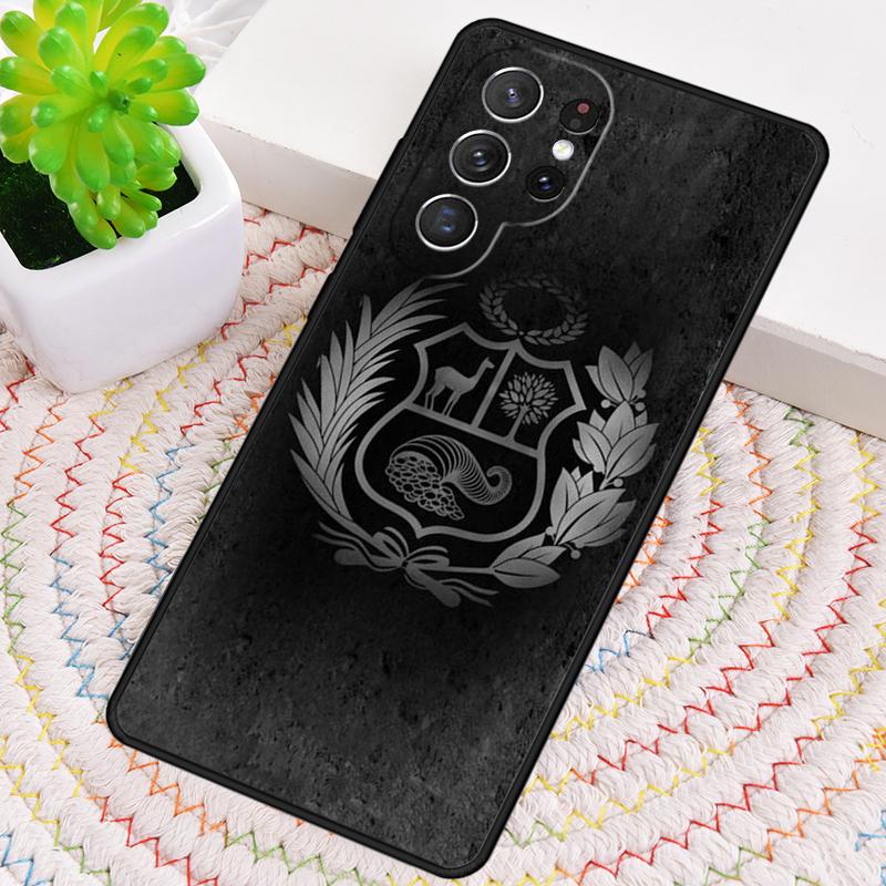 Peru Flag Coat Of Arms Silicone Phone Case For Samsung Galaxy note 10 pro S26 S25 S24 S23 S22 S21 Plus S25Ultra Capa Cover
