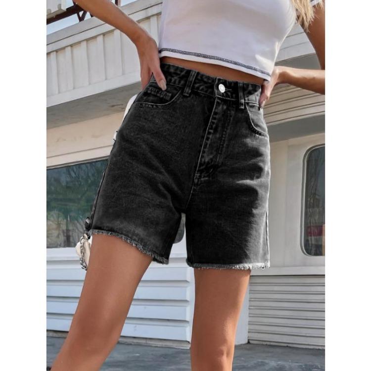 Women Summer Casual Chic Comfortable High Waist Loose Blue Jean Denim Shorts Femme Fashion Trendy