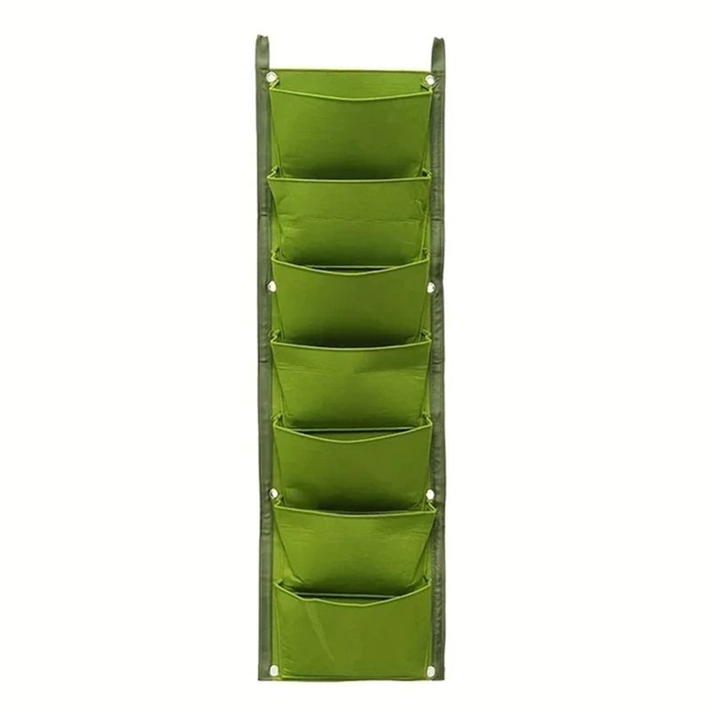 M-Modern-New 7 Pockets Vertical Grow Bag Felt Wall Mount Flower Vegetable Planting Container Outdoor Indoor Garden Planter