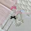 Cute Charm Bowknot Phone Chain For Women Girl Telephone Jewelry Strap Beaded Lanyard Hanging Cord Accessories Ccd Camera Pendant