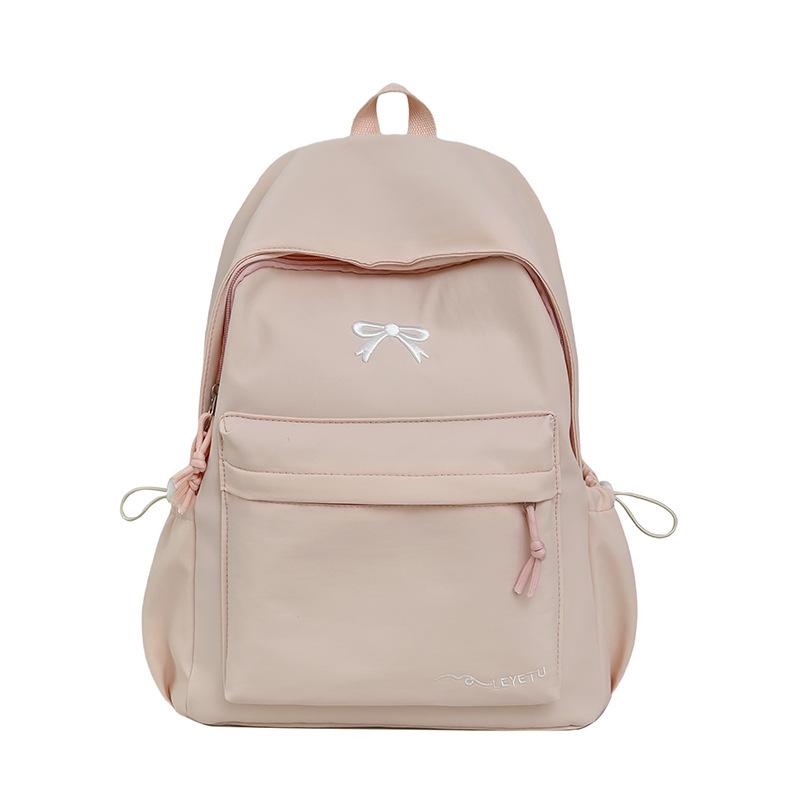 Schoolbag College Student Backpack Junior High School Student Computer Bag Korean Version Simple Girl Bow School Bag Large Capacity Backpack Female