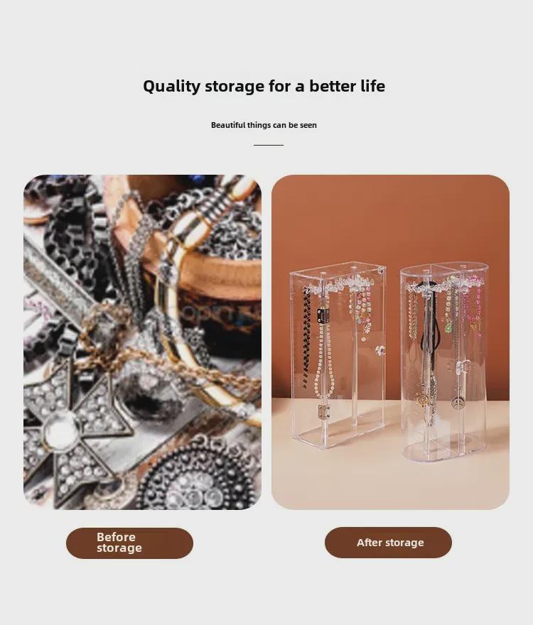 Akrilik Toz Geçirmez Kolye Saklama ve Sergileme Standı