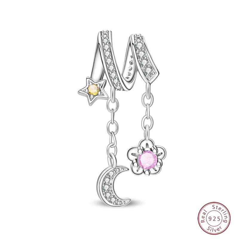 New Original Copper Beaded Bow Charm Blue Beads For Women Exquisite Diy Birthday Jewelry Gifts