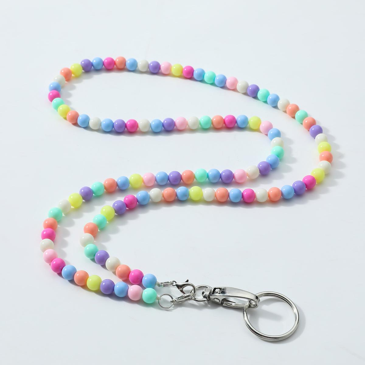 Macaron Beaded ID Lanyard Necklace - Pencil Shape