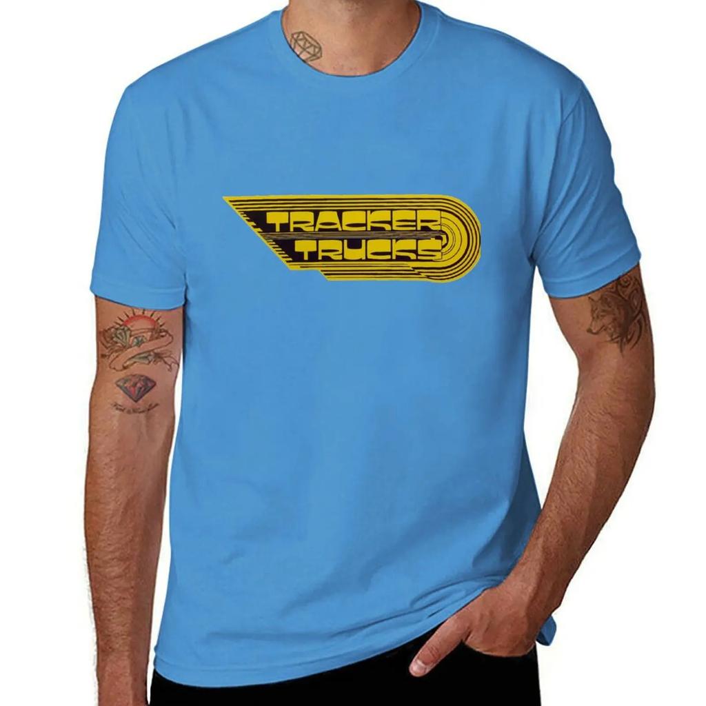 Tracker Trucks, Retro Skateboard T Shirt Design T-shirt Graphics Korean Fashion Black T-shirts for Men
