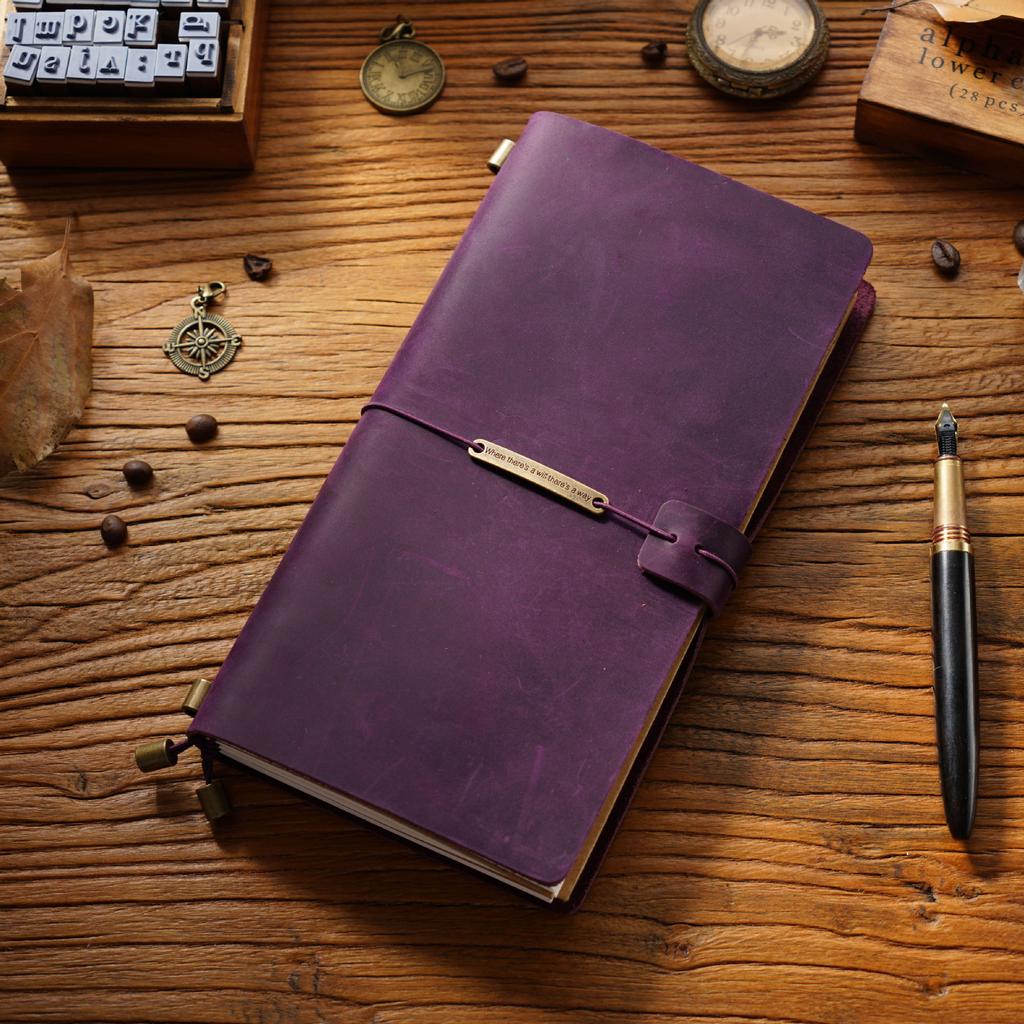 2026 First Layer Cowhide Notebook Genuine Leather Retro Travel Notebook Handmade Loose-leaf Notepad Diary Spot