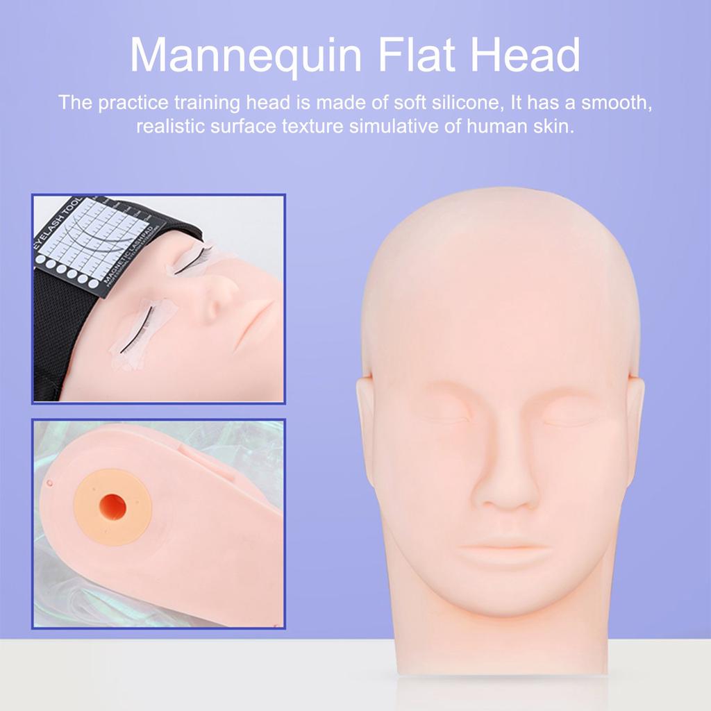 Buy R-may Mannequin Flat Head For Eyelash Grafted Training Practice ...