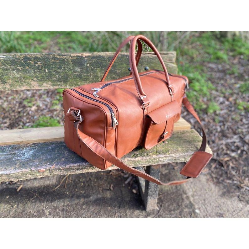 Travel Bag, Duffle Bag, Travel Holdall, Cabin Luggage, Holdall, Lightweight Luggage, Carry On Baggage, Brown Gym Bag, Workout Bag Leather