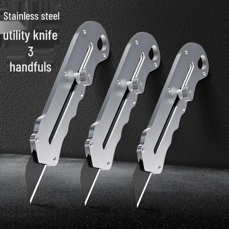 Heavy-Duty All-Steel Stainless Utility Knife - Industrial-Grade Wallpaper & Paper Cutter