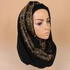 Muslim Chiffon Hijab Beaded Femme Musulman Gold Diamonds Sequins Long Scarf Hijabs Hoofddoek Fashion Plain Turban Foulard Laven