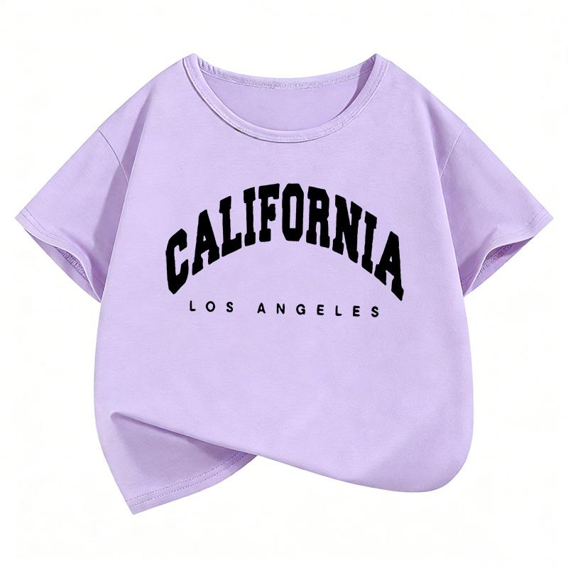 Printed Letter T-Shirt Fashion Boys Girls Summer Spring Casual Top Short Sleeve Shirt