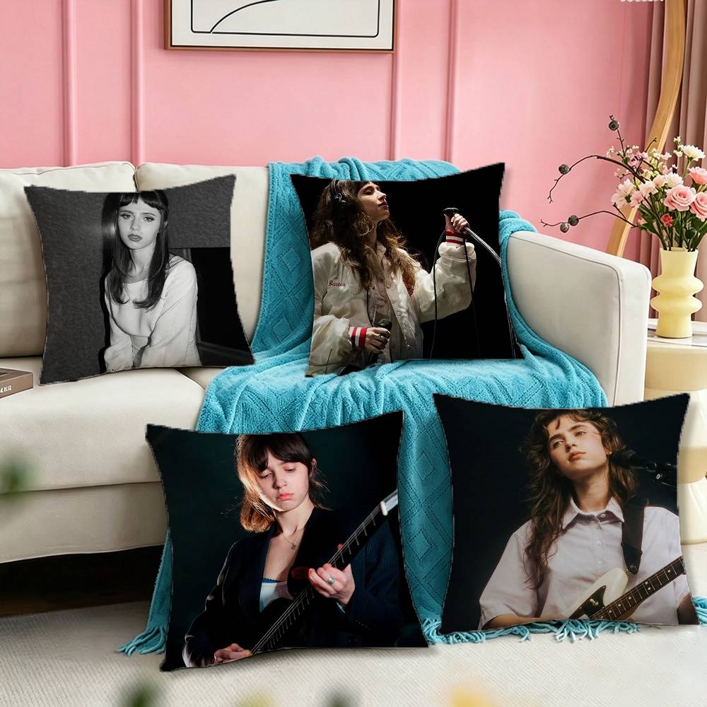Charm Singer CClairo Square DoubleSided Printed Pillow Case Bedroom Bedside Pillow Sofa Cushion Cover
