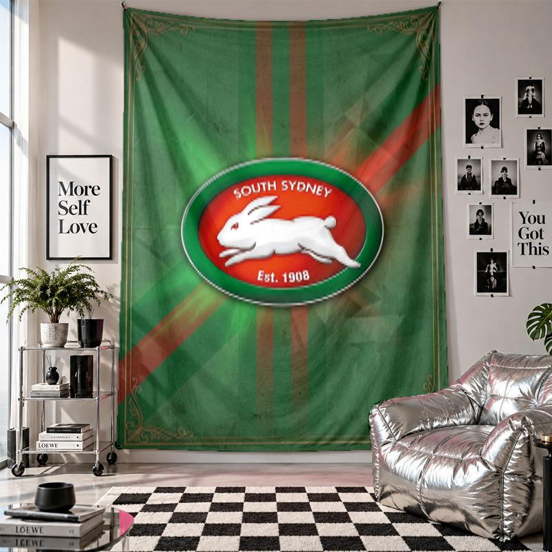 South Sydney Rabbitohs Wall Tapestry Home Decor Wall Hanging Cloth for Bedroom Living Room Background