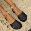 Fashion Women's Shoes On Sale 2024 New Summer Women's Sandals Closed Toe Solid Low-heeled Rubber Large Size Concise Beach Sandals Women