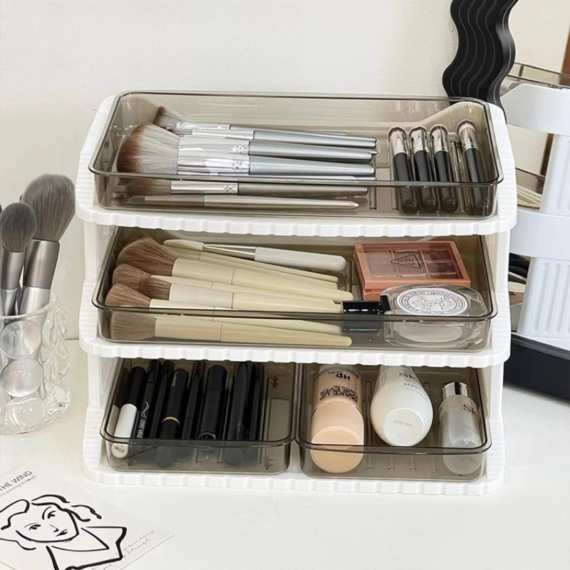 Cosmetic Organizer Makeup Storage Box Desktop Office Multi-function Organizing Box Table Clear Drawer Multi-layers Storage Racks