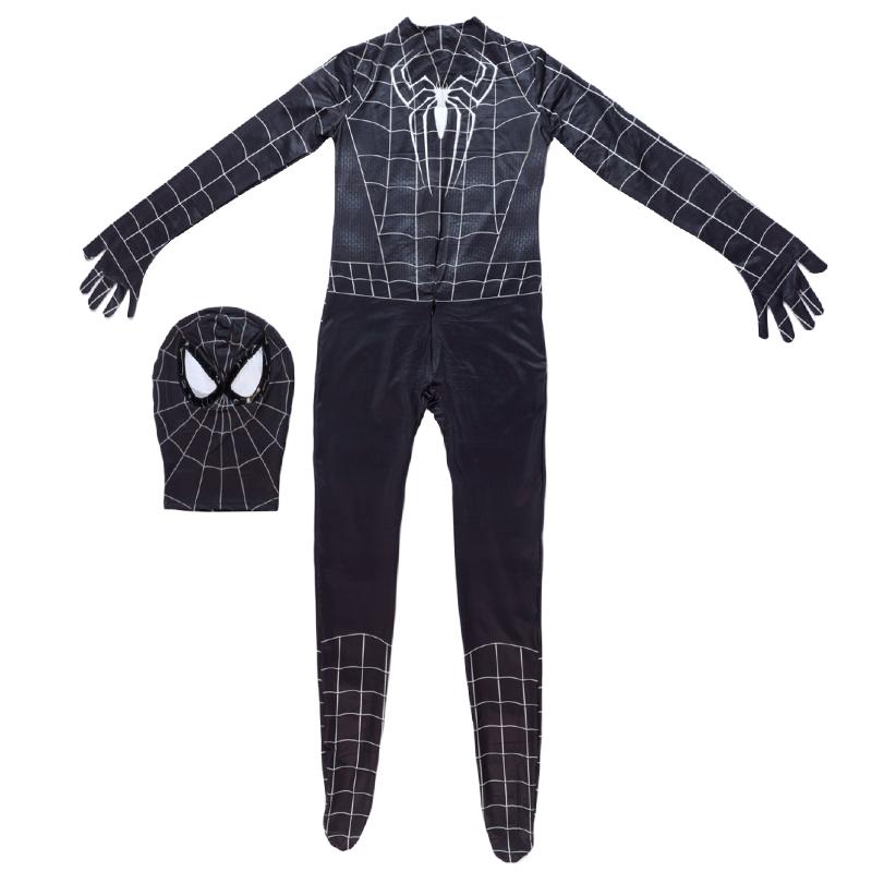 Factory  Halloween Movie Character Costumes Superhero SpiderMan Mask with Headgear Adults Jumpsuit  Milk Silk Fabric
