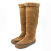 Excellent Knee-high Boots Monogram Mouton Brown Suede Leather Women 37 Used