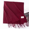 New Solid Color Maillard Imitation Cashmere Scarf for Women Autumn and Winter High End Warm Shawl Simple Scarf