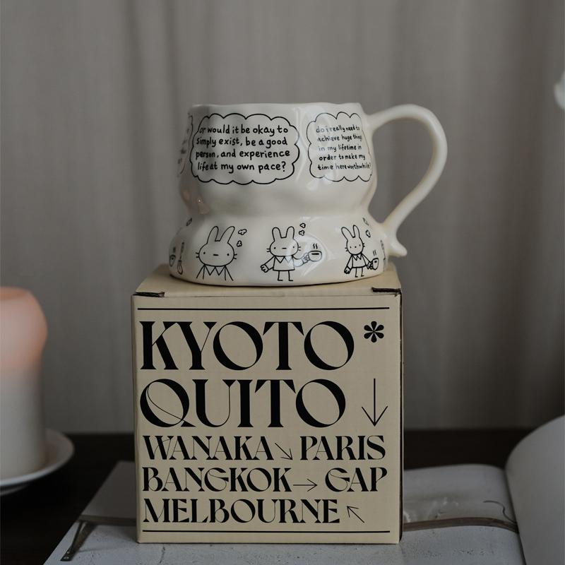 

Cute Handmade Rabbit Ceramic Mug, Office High-value Milk Cups, Holiday Gift Water Mug, Living Room Decoration, Latte Coffee Mugs 301-400ml