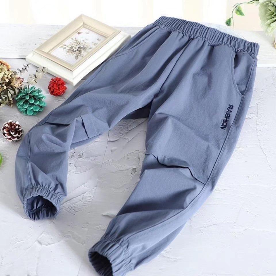 Boys' Summer Sports Quick-drying Casual Pants Middle and Large Children's Mid-waist Loose Anti-mosquito Pants