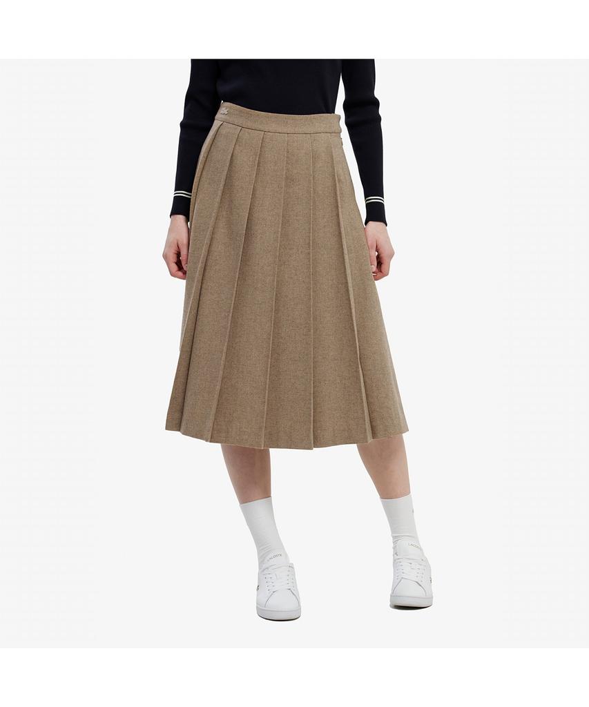 Lacoste Women'S Wool Pleated Midi Skirt Jf427E-55N Dpc