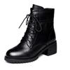 Luxury Chelsea Boots Women Leather Ladies Boots Chunky Winter Shoes Platform Ankle Boots Slip On Thick Heel