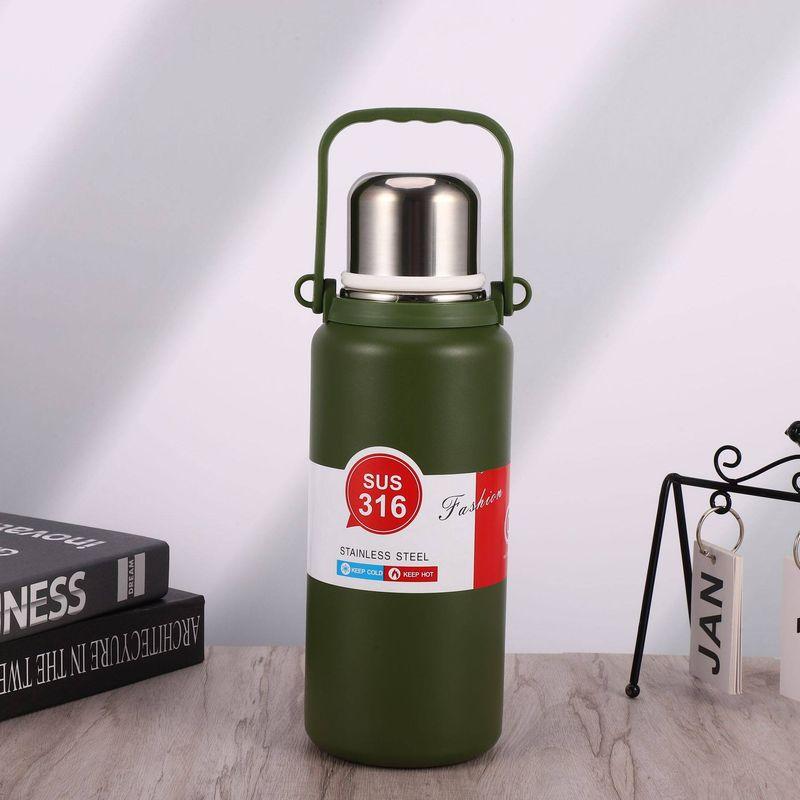 New Arrival 316 Stainless Steel Handle Pot Large Capacity Thermos Cup Outdoor Sports Bottle Portable Travel Pot Diamond Cup