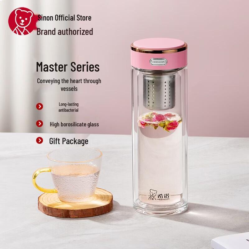 Heenoor Double-Layer Antimicrobial Glass Tea Cup