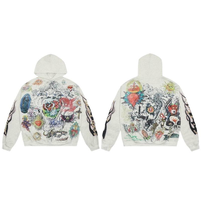 Saint Michael Streetwear Hoodie 3D Print Loose Fit Hip Hop Sweatshirt Teens