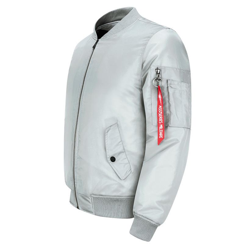 Plus Size Men's MA-1 Pilot Jacket - Sporty Stand-up Collar Casual Wear