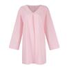 Women's V-neck Three Quarter Sleeve Pocket Cotton Linen Color Casual Dress