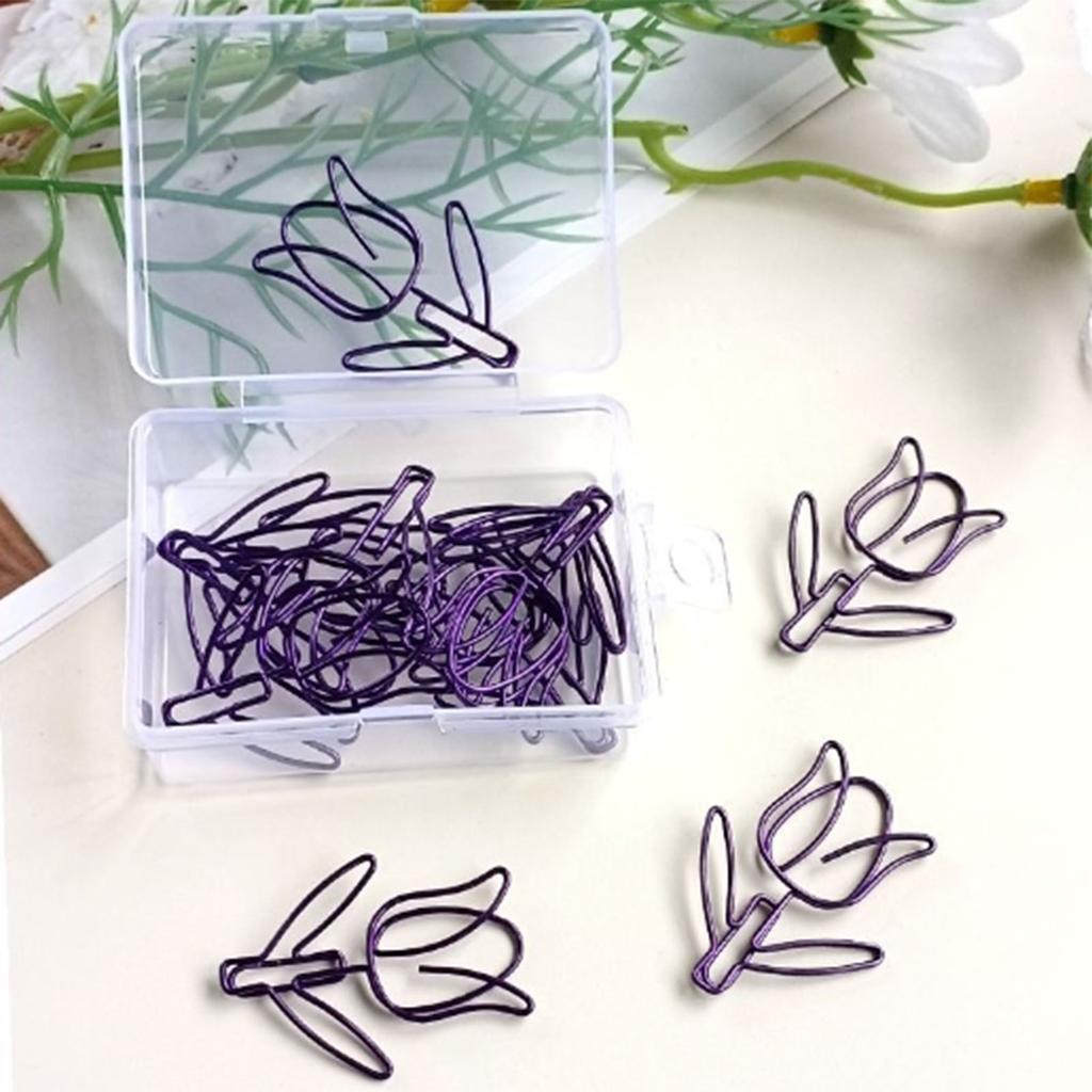 70Pcs Flower Paper Clips Cartoon  Flower Paper Clips Cute Flower Shape Paper Clips