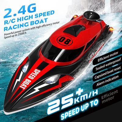 2024 JRC HJ808 Remote Control Speed Boat 2.4G Water Toy Boat Yacht Light Speed 25km/h  High Speed Remote Control Boat  Boy Model Toys Gifts
