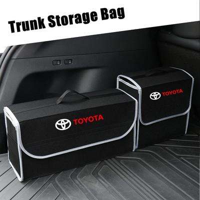 Car Sticker For Corolla Camry RAV4 Yaris Hilux Prius PRODA Trunk Storage Box Foldable Felt Organizer Stowing Tidying Box