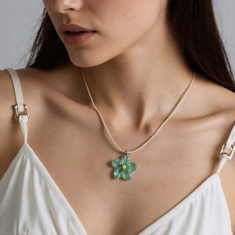 Leuchtende Eier Blumen Charm Halskette Farbwechselndes Design Künstlerischer Dopamin Schmuck Zubehör