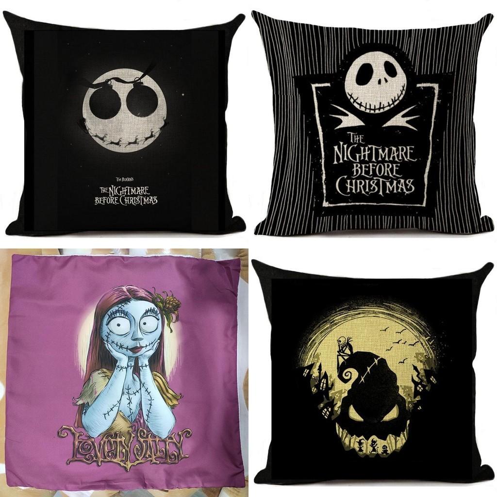 Unique Nightmare Before Christmas Pattern Cushion Cover Sofa Home Decor