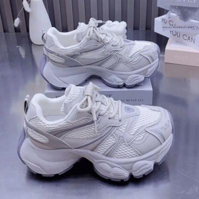 Casual Sports Shoes 2025 Spring and Summer New Style Dad Shoes Women's Fashionable Versatile Mesh Breathable Thick Soled Shoes