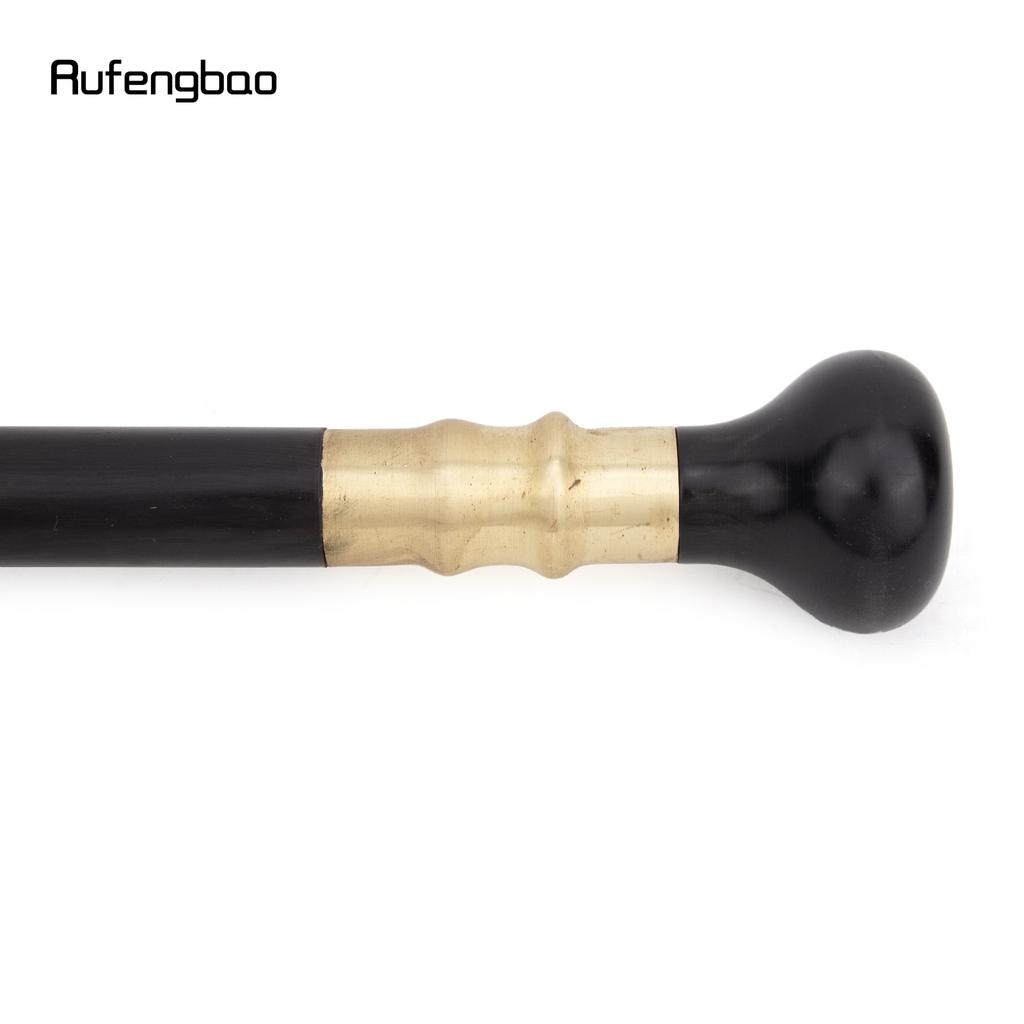 Black Wooden Traditional Single Joint Walking Stick Decorative Cospaly Party Wood Walking Cane Halloween Mace Wand Crosier 90cm