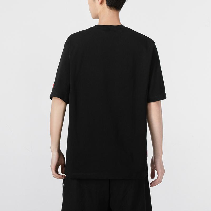 Li Ning Sports Lifestyle Series Text Print Sports Crew Neck Short Sleeve T-Shirt Men Tops Black AHSRC05-2